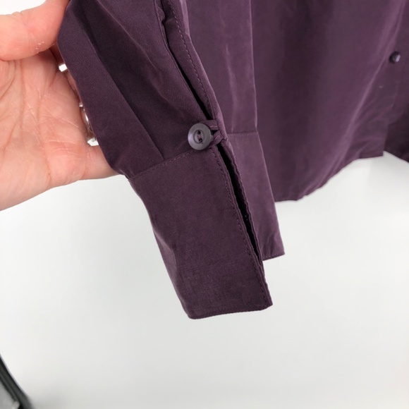 Liz Claiborne Womens Button Front Top Size 2X Purple Grape Office Career Mature - Picture 5 of 14